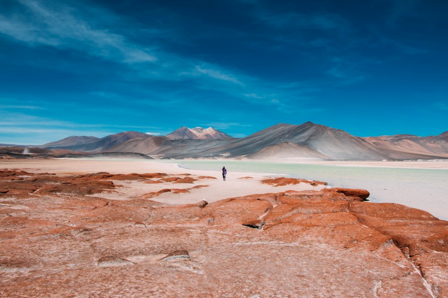 Piedras Rojas e laguna altiplânica